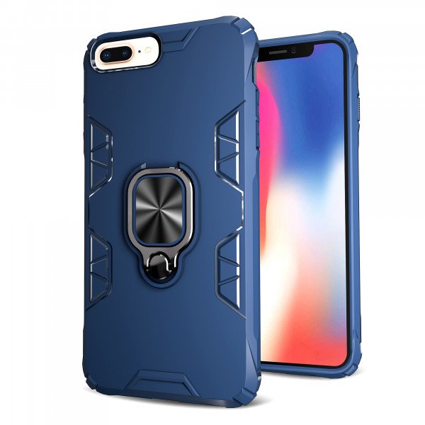 Wholesale Ultimate Shockproof 360 Ring Stand Case with Magnetic Metal Plate for iphone SE 2020 / 8 / 7 (Navy Blue)